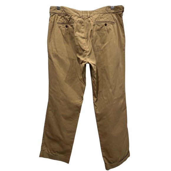 Polo Ralph Lauren Officer Pleated Trousers with Suspender Buttons, Khaki, 38 - Picture 2 of 10